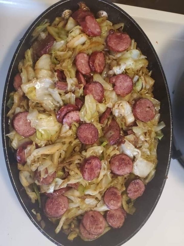 Southern Fried Cabbage with Sausage & Shrimp - Junior Daily Recipes