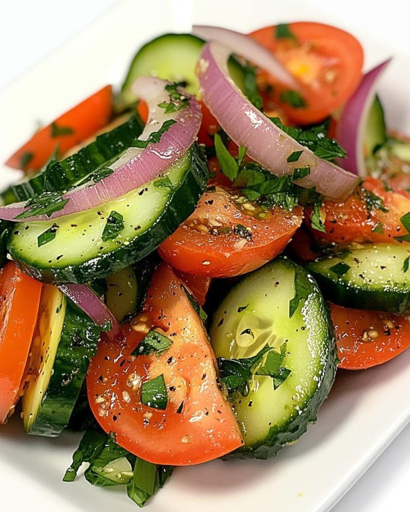 CUCUMBER, TOMATO, AND ONION SALAD Junior Daily Recipes