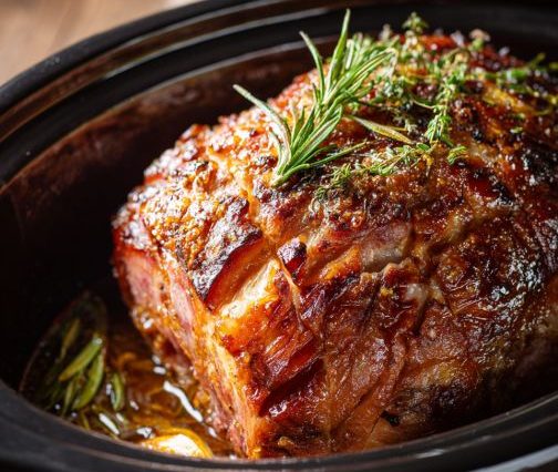 Freshly baked Sweet Holiday Magic dessert dusted with powdered sugar, served on a cozy Christmas table with festive lights in the background.